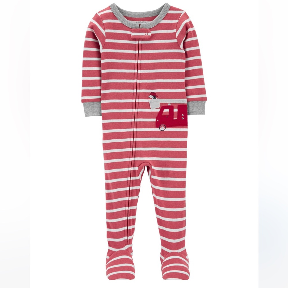 1-Piece Firetruck 100% Snug Fit Cotton Footie PJs